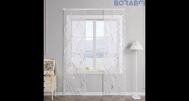 Schuifgordijnen - Transparant - 57 x 245 cm - Zilver - Voile