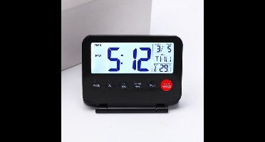 Digitale Reiswekker Met Datum- En Temperatuurweergave En Dutjefunctie, Werkt Op AAA-batterijen, Draagbare Wekker Voor in De Slaapzaal, Geschikt Als Bureauwekker Voor Thuis En Op Kantoor, Zwart (batterijen Niet Inbegrepen)