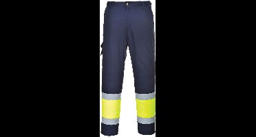 Portwest Hi-Vis lichtgewicht Tweekleuren Combat Broek L049 - Geel/Marine - XXL