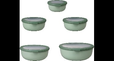 Mepal Bewaardoos 5 delig Cirqula - 350 ml. 2 x 750 ml. 1250 ml. 2250 ml - Rond - Nordic sage