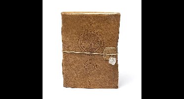 Notitieboek Levensboom met bergkristal en kunstleren omslag – ± 13 cm x 18 cm