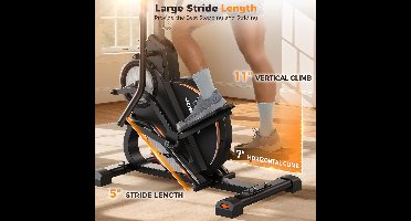 3-in-1 Crosstrainer – Elliptische Trainer – Stepper – Stairmaster – Fitnessmachine – 16 Weerstandsniveaus – 8 kg Vliegwiel – Magnetische Weerstand – Polssensor – Compact & Stabiel