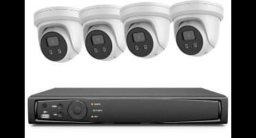 Beveiligingscamera – Bewakingscamera – 4 Stuks - Camerasysteem Kit – 8CH – 4K Camera – 8MP Camera – 8 Kanaals – PoE – Nachtzicht 30 Meter - Geen Ingebouwde HDD