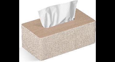 Oneay Rechthoekige tissueboxhouder, 25 cm x 13,5 cm x 10 cm, elegant en modern, gemaakt van PU-leer, ideaal voor thuis, restaurants en hotels.
