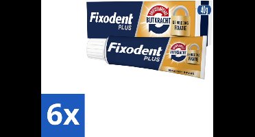 6 x Fixodent Kleefpasta Plus Dual Power 40 gr - Kleefpasta Kunstgebit - Onverslaanbare Bijtkracht - Kunstgebit Fixatie - Bijtkracht Kunstgebit - Kunstgebit Comfort