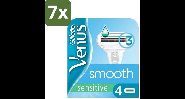 Gillette - Venus Smooth - Sensitive - Zachte scheerbeurt - 4 Navulscheermesjes - Bulkverpakking - 7 stuks