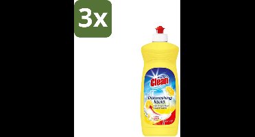 3 x At Home - Clean - Afwasmiddel - Lemon - Stralend Schone Vaat - 500 ml - Afwasmiddel - Vaat Reinigen - Vet Verwijderen - Citroengeur - Stralend Schone Vaat