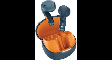 Fresh 'n Rebel Twins Core 2 - Draadloze oordopjes - Bluetooth oortjes met 40 uur speeltijd - Met Microfoon en App - Steel Blue & Flamy Orange