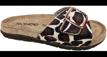 Rohde 5896 72 Slippers Koeienprint Suede Dames - Bruin - 40