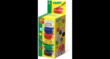 SES Creative- Plakkaatverf (6x45ml) - extra dekkende plakkaatverf - hersluitbare potjes - makkelijk uitwasbaar – knutselverf - hobbyverf