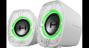 Desktop Computer Speakers met RGB Verlichting en Verbeterde Bass, Bluetooth/USB-C/AUX, Gaming Speakers voor PC/PS5/Switch