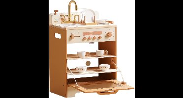 HHHK - Houten Speelgoed Vaatwasser - Karamel - Kinderkeuken - Houten Keuken Speelgoed - Houten Keukentje - Kinderkeuken Speelgoed