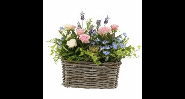 Van der Leeden Plantenmand Klassiek - bruin - rechthoek - 30 x 15 x 15 cm - rotan - gevlochten riet - mand - opbergen