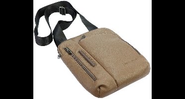 Pierre Cardin - Luxe Heren Schoudertas - Hoogwaardig Eco-Leder - Krasbestendig - 5 Vakken - Verstelbare Riem - Zwart