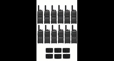 Set van 12 Cobra PX650 UHF PMR446 vergunningsvrije slimline portofoons IP54