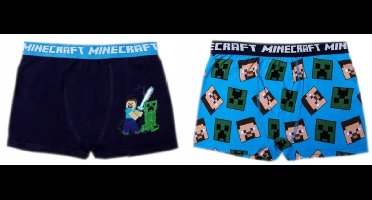 Minecraft Boxershorts - 8 jaar - Ondergoed - Onderbroek - 2 stuks - Voor kinderen - Minecraft uitvoering