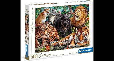Clementoni - Puzzel - 500 Stukjes - Wilde Katachtigen - Puzzel Voor Volwassenen - High Quality Collection