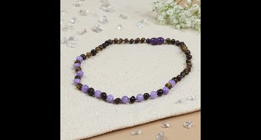 Baby Natura - Barnsteen ketting - Kind - Cognac - 36 cm