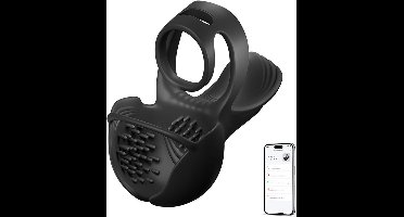Oneay Vibrerende 3-in-1 Cockring voor Mannen – Penisring met 9 Vibratiestanden – Testikelstimulator & Perineum Massage – APP Controle – Oplaadbaar, Waterdicht Seksspeeltje