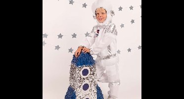 Partydeco verkleedkleding astronaut - 5-8 jaar