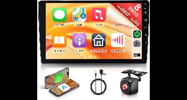 Android Autoradio – 2 DIN Car Stereo – Multimedia Speler – Navigatiesysteem – Bluetooth Radio – 9 Inch IPS Touchscreen – 6GB RAM & 128GB Opslag