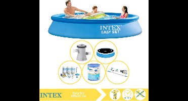 Intex Easy Set Zwembad - Opblaaszwembad - 305x61 cm - Inclusief Solarzeil Pro, Onderhoudspakket, Filter en Stofzuiger