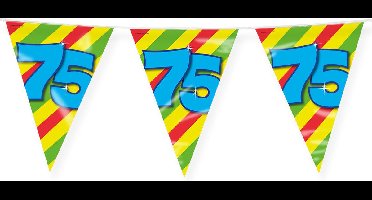 Paperdreams Slinger - Verjaardag 75 jaar thema Vlaggetjes - feestversiering - 10m - dubbelzijdig