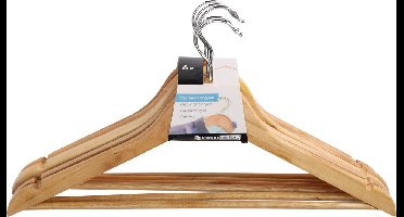 Kledinghanger hout speelgoed set 6 stuks multicolor karton.