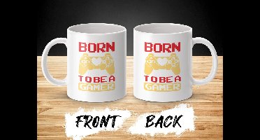 Born to Be a Gamer Mok, Gaming Controller Mok, Cadeau voor Gamers, Gaming Gift Idee, Game Controller Illustratie, Retro Gaming Mok