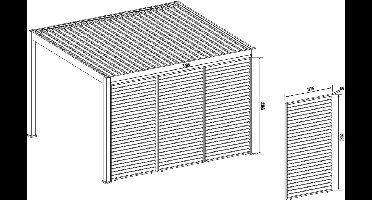Orion Louvre shutter paneel - 123x238,25cm - Lichtgrijs - Voor 4m kant