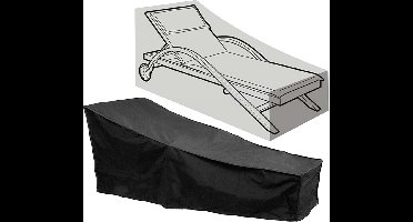 Weersbestendige Beschermhoes Ligbed Tuinstoel Ligstoel - 210L x 75H x 40H x 80B cm - Premium -Waterproof - Hoes voor Tuin - Waterdicht - Zwart