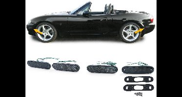 Smoke Glas Zijmarkeringslichten / Reflectoren Set 4-delig Geschikt voor Mazda MX-5 NA NB NBFL (1989–2005)