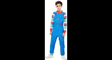 Smiffys - Chucky Kinder Kostuum - Kids tm 9 jaar - Blauw