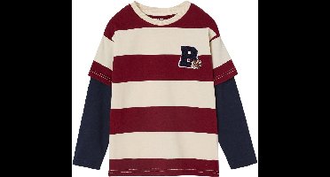 Vertbaudet Gestreept T-shirt met dubbele mouweffect