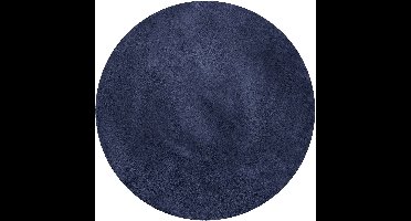 Wecon home Basics - Anna - Hoogpolig vloerkleed - 100 cm rond - donkerblauw -