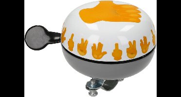 Fietsbel Ding-Dong Widek Emoticon Thumbs Up ø80mm - wit/zwart/geel (op kaart)