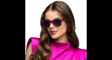Boland - Partybril Metallic roze Roze - Volwassenen - Geen verkleedthema - Festival - Carnaval