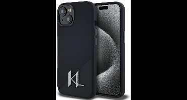 Karl Lagerfeld Siliconen Schaduwhoesje Voor Iphone 15 Met Metalen Logo En Bescherming