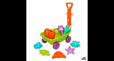 Strandspeelgoedset Colorbaby Kruiwagen Polypropyleen (12 Stuks)
