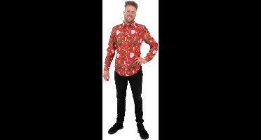 Rode Kerst Blouse Volwassenen - Maat 46