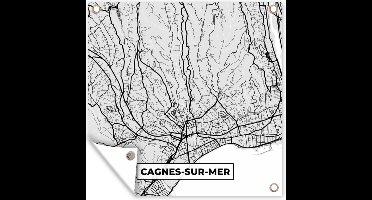 Tuinposters Frankrijk - Cagnes-sur-Mer - Stadskaart - Plattegrond - Kaart - 50x50 cm - Tuindoek