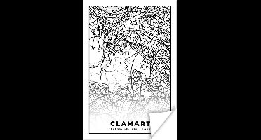 Poster Frankrijk - Clamart - Plattegrond - Stadskaart - Kaart - Zwart wit - 20x30 cm