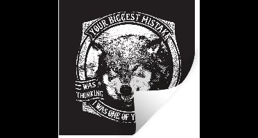 Muurstickers - Sticker Folie - Wolf - Vintage - Illustratie - 30x30 cm - Plakfolie - Muurstickers Kinderkamer - Zelfklevend Behang - Zelfklevend behangpapier - Stickerfolie