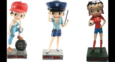 Betty Boop verzamelfiguurtjes - beeldjes kunsthars - voetballer - automonteur - politie - 12 cm