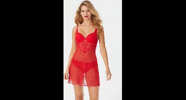 Promise - Valentijn Chemise met Cups - maat 70B - Rood