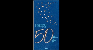 Folat - Servetten Elegant True Blue 50 Jaar 33x33 cm - 10 stuks