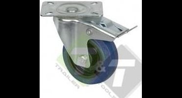 Flightcase zwenkwiel met rem - blue wheel - zwenkwielen - 80 mm