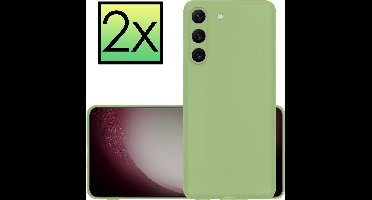 Hoesje - 2 Stuks - Geschikt voor Samsung Galaxy S23 Plus - Sterk & Shockproof - Case Siliconen - Back Cover - Telefoon Hoes - Groen