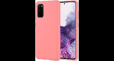 Hoesje Geschikt Voor Samsung Galaxy S20 Hoesje - Fluweelzachte Microvezel Siliconen Back Cover – Koraal