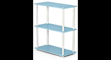 Furinno Turn-N-Tube 3-laags compact multifunctioneel rek voor planken, staande plank, lichtblauw/wit
